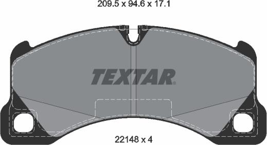 Textar 2214801 - Комплект спирачно феродо, дискови спирачки vvparts.bg