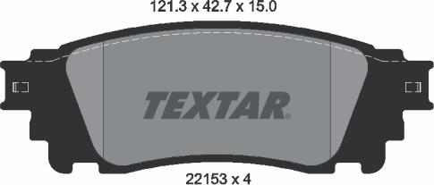 Textar 2215301 - Комплект спирачно феродо, дискови спирачки vvparts.bg