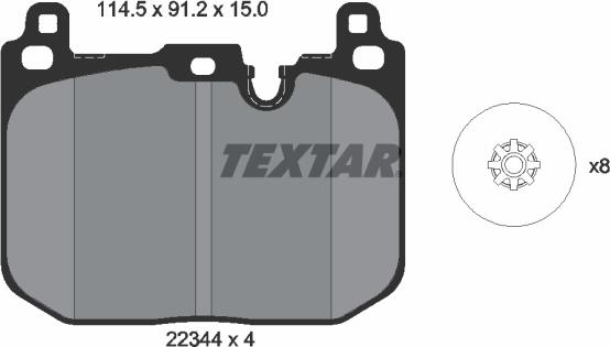 Textar 2234401 - Комплект спирачно феродо, дискови спирачки vvparts.bg