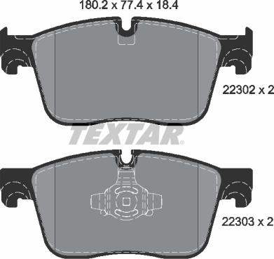 Textar 2230201 - Комплект спирачно феродо, дискови спирачки vvparts.bg