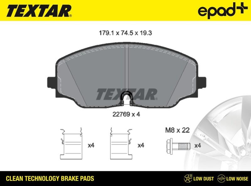 Textar 2276901CP - Комплект спирачно феродо, дискови спирачки vvparts.bg