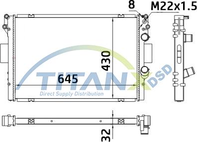 TITANX RD359005 - Радиатор, охлаждане на двигателя vvparts.bg