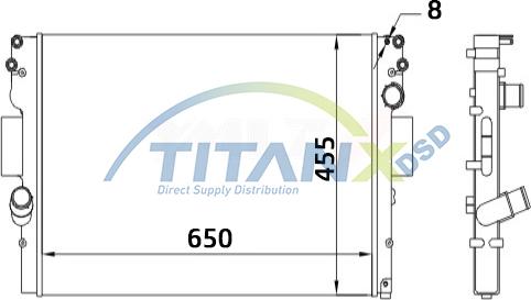 TITANX RD359007 - Радиатор, охлаждане на двигателя vvparts.bg