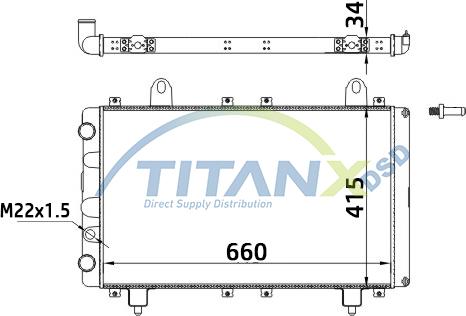 TITANX RD359019 - Радиатор, охлаждане на двигателя vvparts.bg