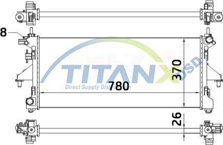 TITANX RD359033 - Радиатор, охлаждане на двигателя vvparts.bg