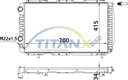 TITANX RD359012 - Радиатор, охлаждане на двигателя vvparts.bg