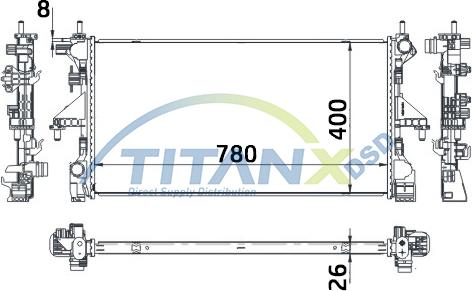 TITANX RD359029 - Радиатор, охлаждане на двигателя vvparts.bg