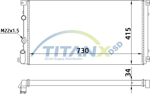 TITANX RD369010 - Радиатор, охлаждане на двигателя vvparts.bg