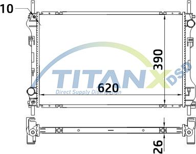 TITANX RD389014 - Радиатор, охлаждане на двигателя vvparts.bg