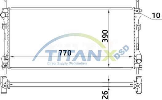 TITANX RD389013 - Радиатор, охлаждане на двигателя vvparts.bg