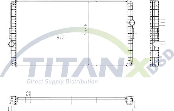 TITANX RX609009 - Радиатор, охлаждане на двигателя vvparts.bg