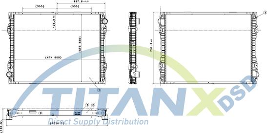 TITANX RX609014 - Радиатор, охлаждане на двигателя vvparts.bg