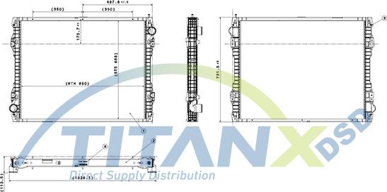 TITANX RX149003 - Радиатор, охлаждане на двигателя vvparts.bg