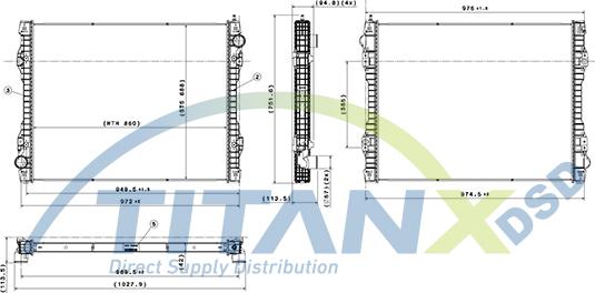 TITANX RX149011 - Радиатор, охлаждане на двигателя vvparts.bg