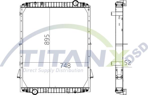 TITANX RX159016 - Радиатор, охлаждане на двигателя vvparts.bg