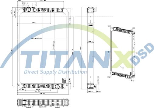 TITANX RX119009 - Радиатор, охлаждане на двигателя vvparts.bg