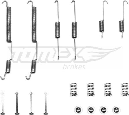 TOMEX brakes TX 40-29 - Комплект принадлежности, спирани челюсти vvparts.bg