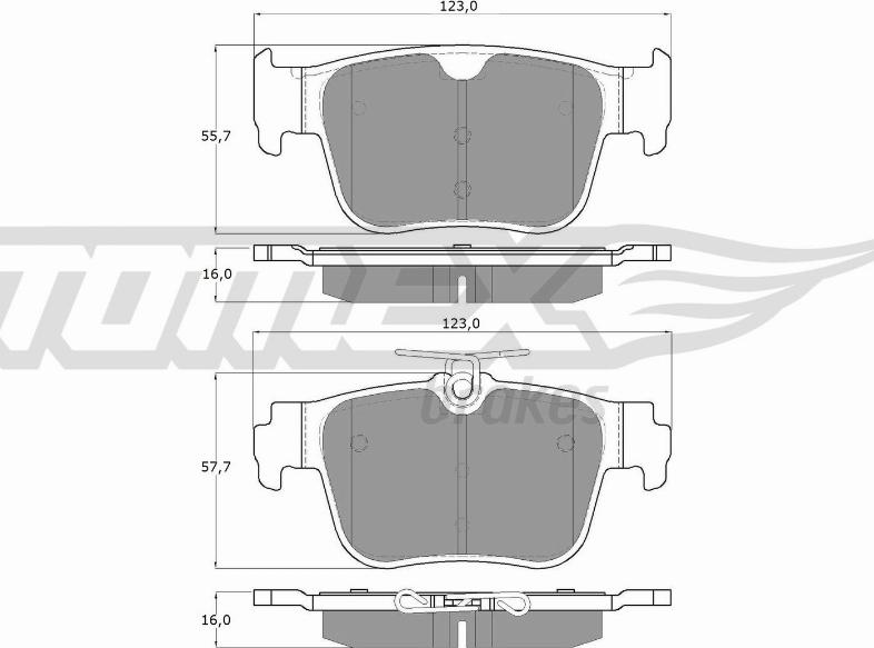 TOMEX brakes TX 60-10 - Комплект спирачно феродо, дискови спирачки vvparts.bg