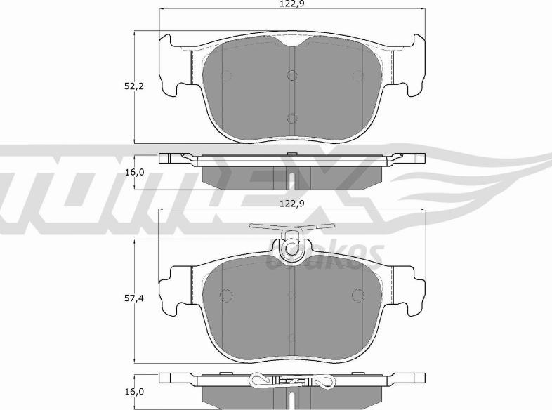 TOMEX brakes TX 60-11 - Комплект спирачно феродо, дискови спирачки vvparts.bg