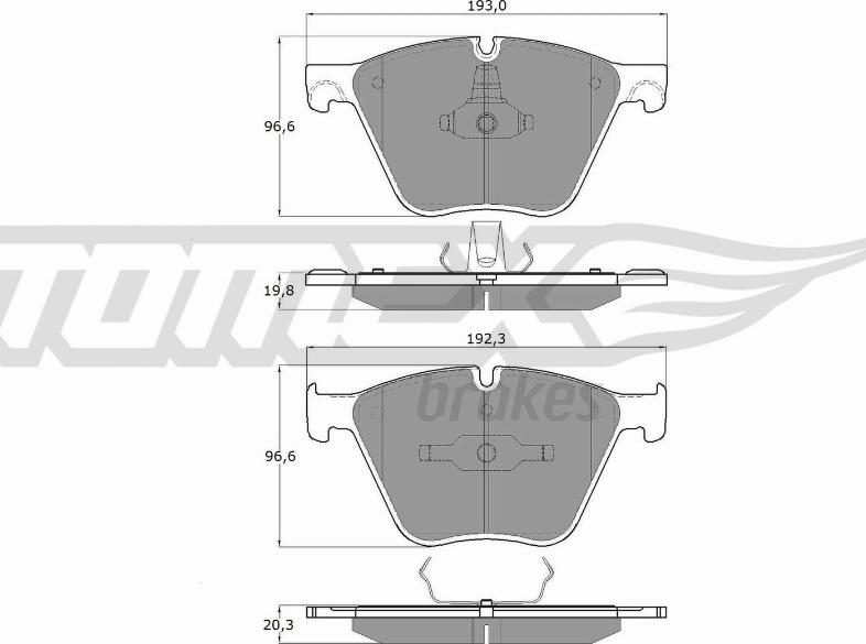 TOMEX brakes TX 19-45 - Комплект спирачно феродо, дискови спирачки vvparts.bg