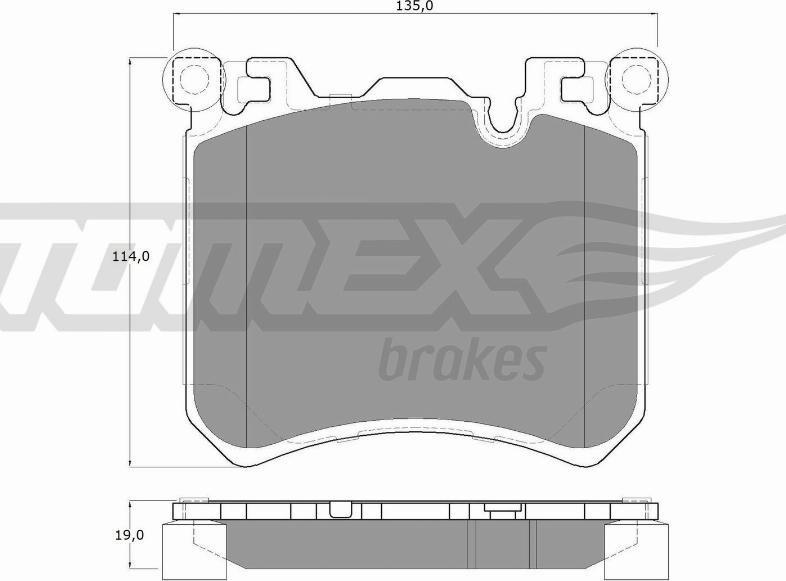 TOMEX brakes TX 19-46 - Комплект спирачно феродо, дискови спирачки vvparts.bg