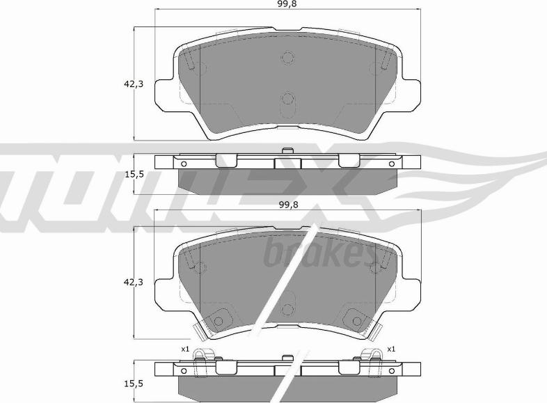 TOMEX brakes TX 19-67 - Комплект спирачно феродо, дискови спирачки vvparts.bg