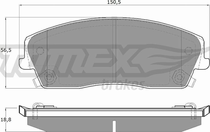 TOMEX brakes TX 19-18 - Комплект спирачно феродо, дискови спирачки vvparts.bg