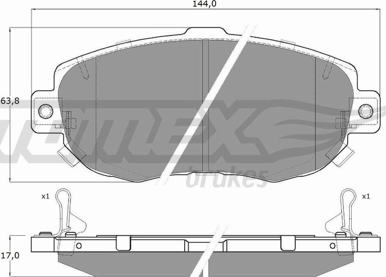 TOMEX brakes TX 19-34 - Комплект спирачно феродо, дискови спирачки vvparts.bg