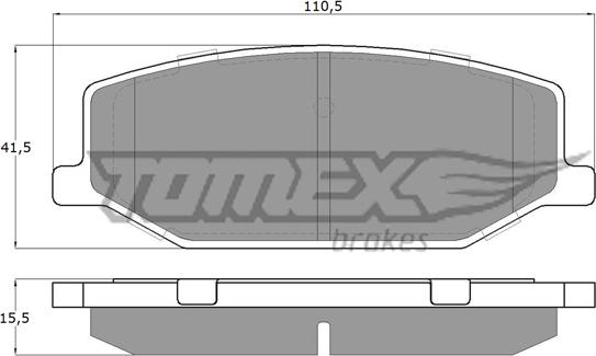 TOMEX brakes TX 19-36 - Комплект спирачно феродо, дискови спирачки vvparts.bg