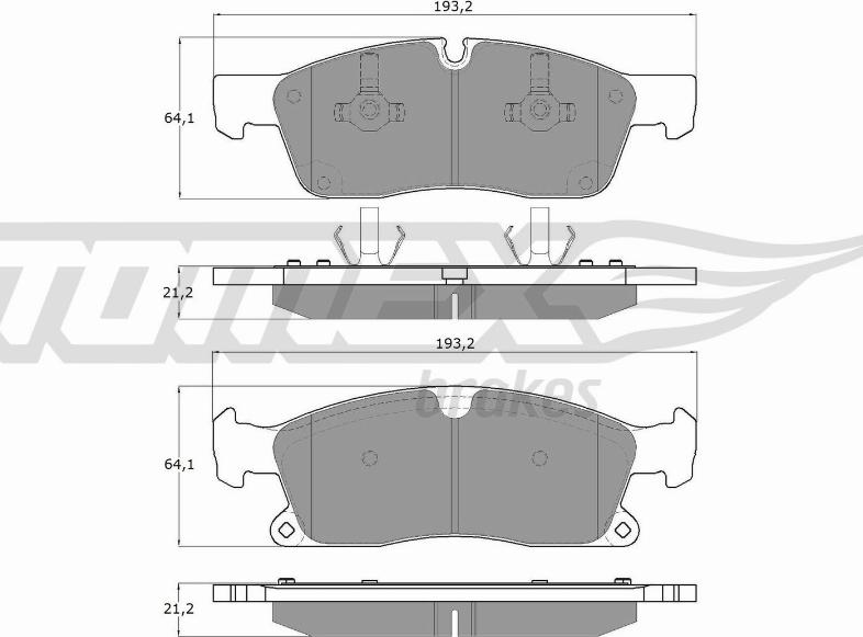 TOMEX brakes TX 19-28 - Комплект спирачно феродо, дискови спирачки vvparts.bg