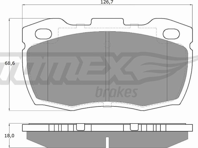 TOMEX brakes TX 19-23 - Комплект спирачно феродо, дискови спирачки vvparts.bg