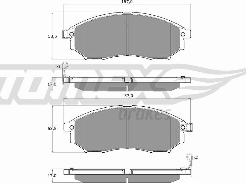 TOMEX brakes TX 19-27 - Комплект спирачно феродо, дискови спирачки vvparts.bg
