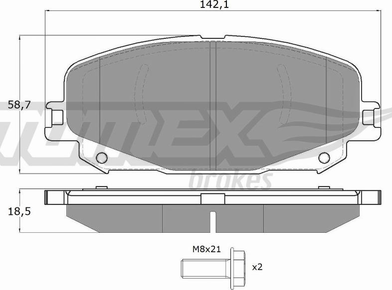 TOMEX brakes TX 19-74 - Комплект спирачно феродо, дискови спирачки vvparts.bg