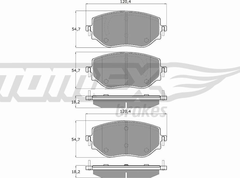 TOMEX brakes TX 19-76 - Комплект спирачно феродо, дискови спирачки vvparts.bg