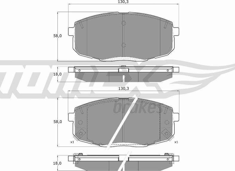 TOMEX brakes TX 14-991 - Комплект спирачно феродо, дискови спирачки vvparts.bg