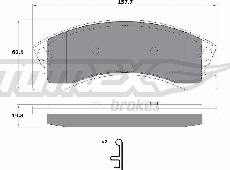 TOMEX brakes TX 14-91 - Комплект спирачно феродо, дискови спирачки vvparts.bg