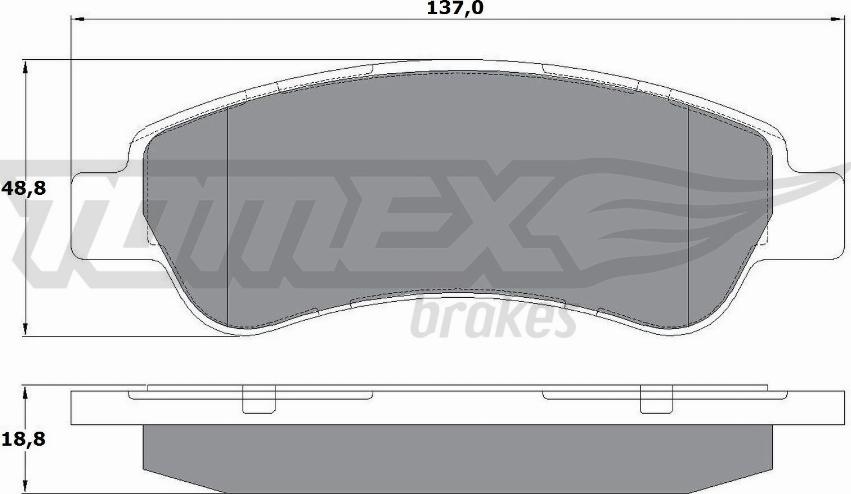 TOMEX brakes TX 14-411 - Комплект спирачно феродо, дискови спирачки vvparts.bg