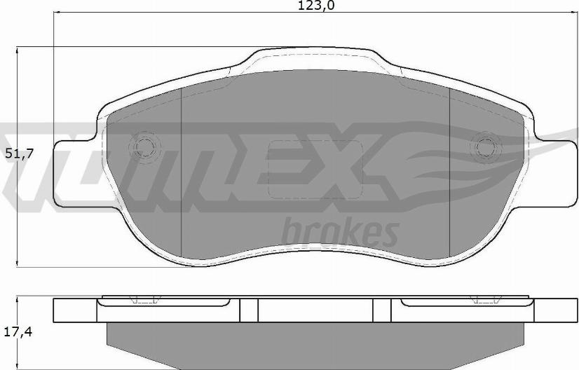 TOMEX brakes TX 14-43 - Комплект спирачно феродо, дискови спирачки vvparts.bg