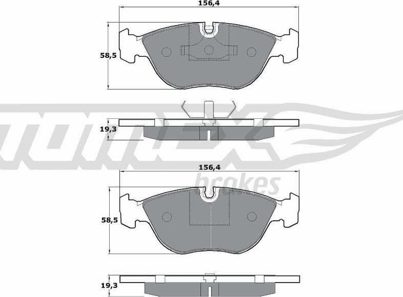 TOMEX brakes TX 14-02 - Комплект спирачно феродо, дискови спирачки vvparts.bg