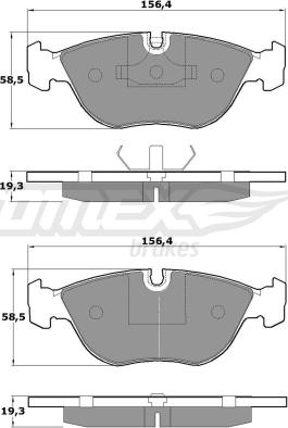 TOMEX brakes TX 14-02 - Комплект спирачно феродо, дискови спирачки vvparts.bg