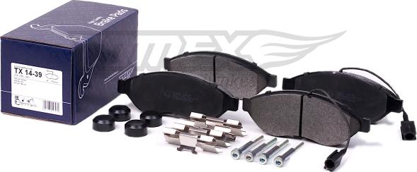 TOMEX brakes TX 14-39 - Комплект спирачно феродо, дискови спирачки vvparts.bg