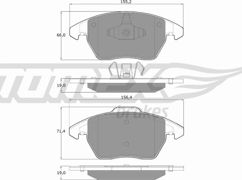 TOMEX brakes TX 14-38 - Комплект спирачно феродо, дискови спирачки vvparts.bg