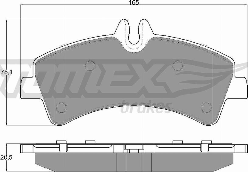 TOMEX brakes TX 14-26 - Комплект спирачно феродо, дискови спирачки vvparts.bg