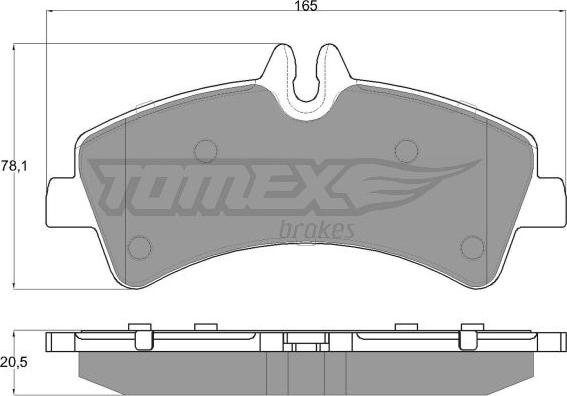 TOMEX brakes TX 14-26 - Комплект спирачно феродо, дискови спирачки vvparts.bg