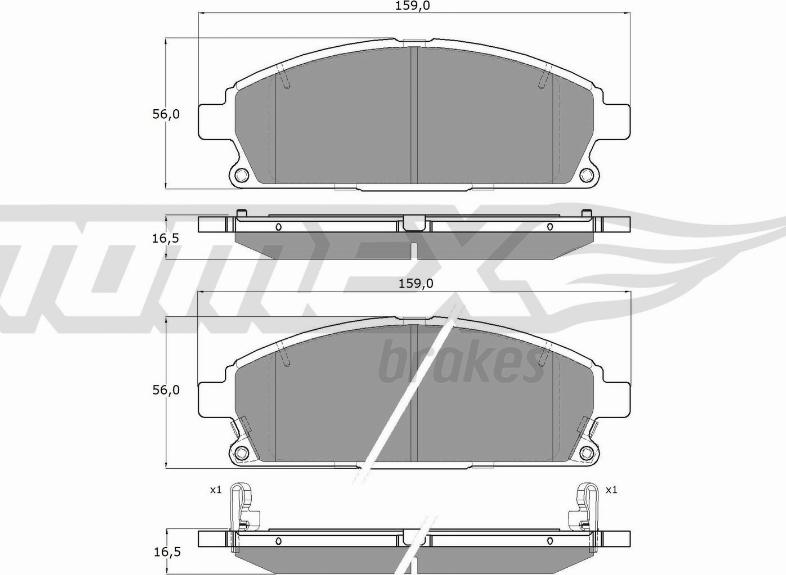 TOMEX brakes TX 14-20 - Комплект спирачно феродо, дискови спирачки vvparts.bg