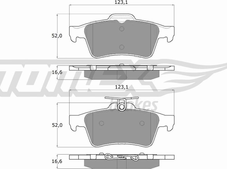 TOMEX brakes TX 14-28 - Комплект спирачно феродо, дискови спирачки vvparts.bg