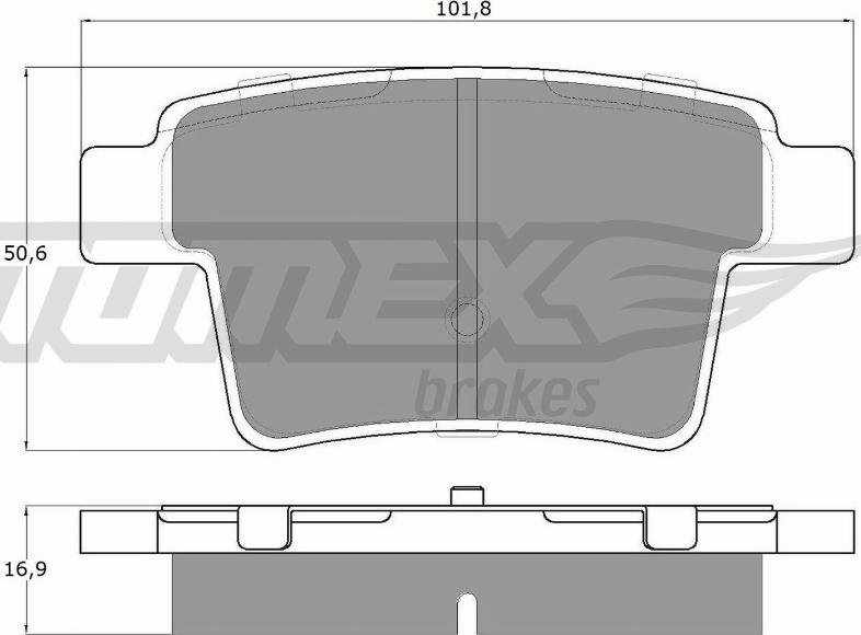 TOMEX brakes TX 14-74 - Комплект спирачно феродо, дискови спирачки vvparts.bg