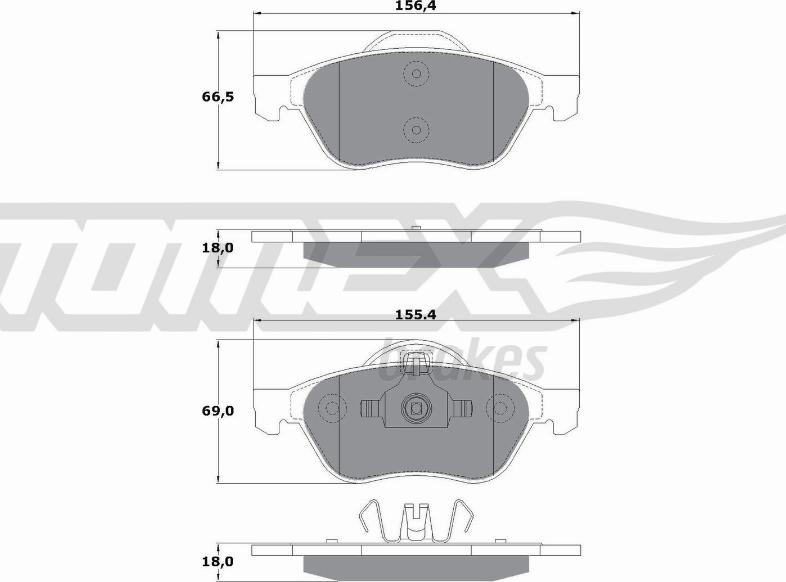 TOMEX brakes TX 14-71 - Комплект спирачно феродо, дискови спирачки vvparts.bg