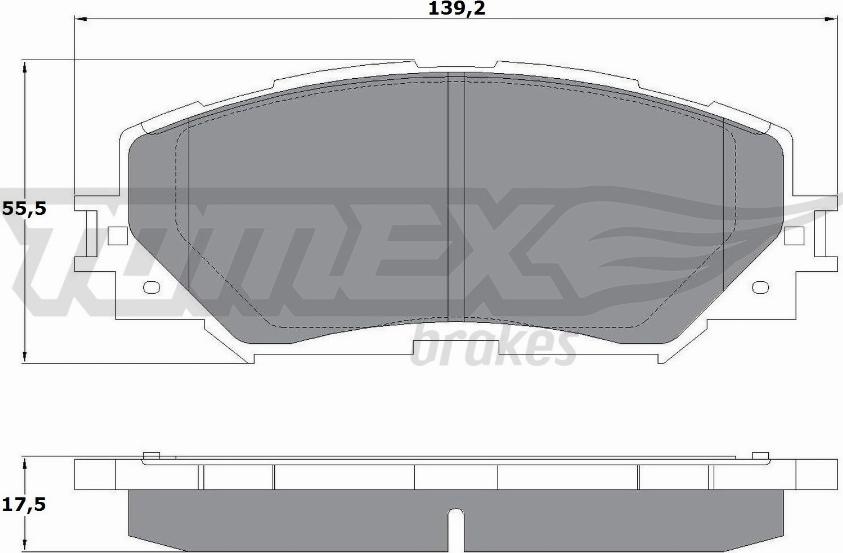 TOMEX brakes TX 14-72 - Комплект спирачно феродо, дискови спирачки vvparts.bg