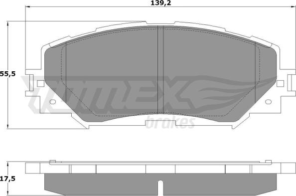 TOMEX brakes TX 14-72 - Комплект спирачно феродо, дискови спирачки vvparts.bg